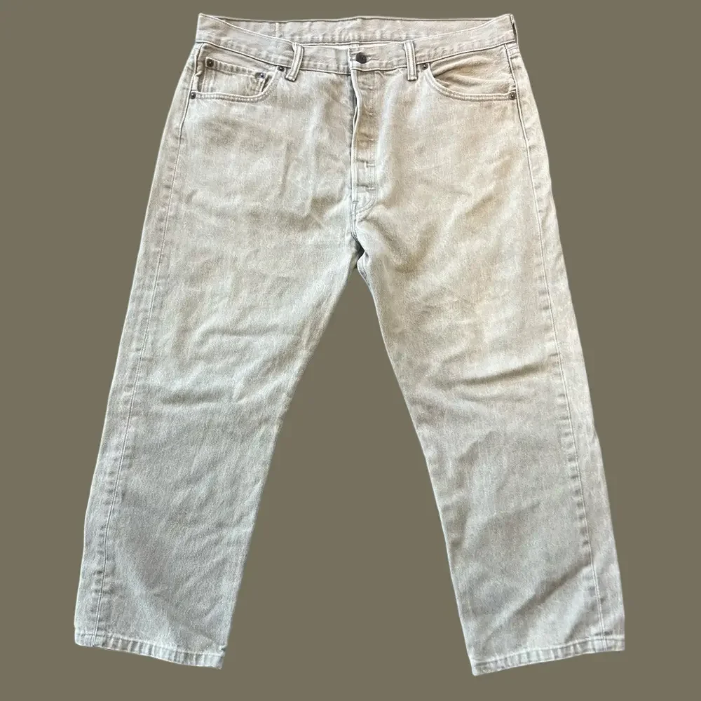 Levi 501 Vintage Button Fly Beige Denim Jeans